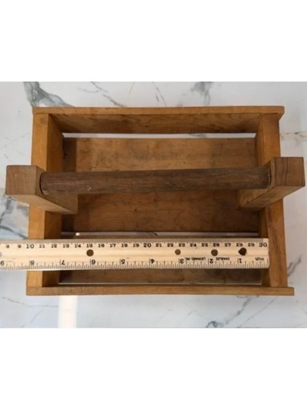 VTG House of Myrtlewood Oregon Handcrafted Wood Caddy Tote Tray